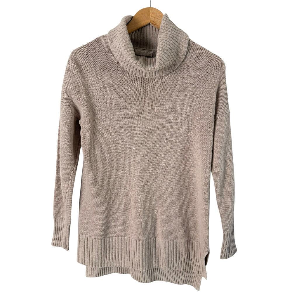 Benedetta B. Merino Wool Cashmere Turtleneck Sweater in‎ Beige, Size XS
